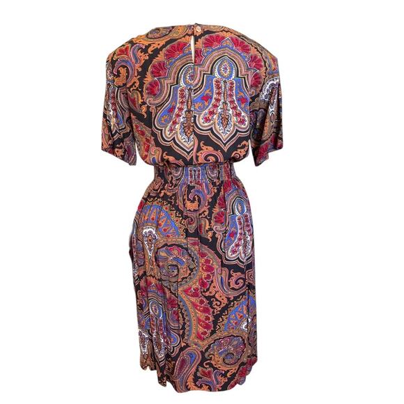 Vtg Lee Winter 2pc Set Separates Sz 8 Dark Paisley Heritage Classic Preppy Brit - Picture 3 of 16